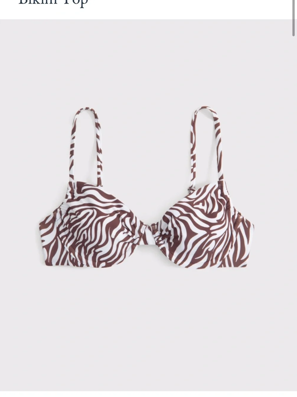 Abercrombie & Fitch Brown and White Zebra Underwire Bikini Top